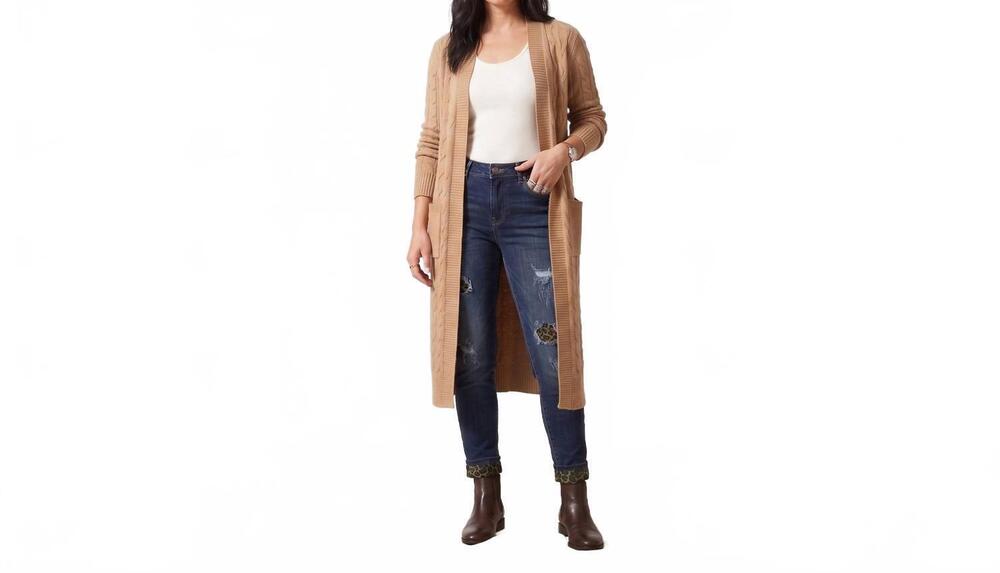 NEW RUBIES + HONEY leopard patch skinny jeans in dark wash